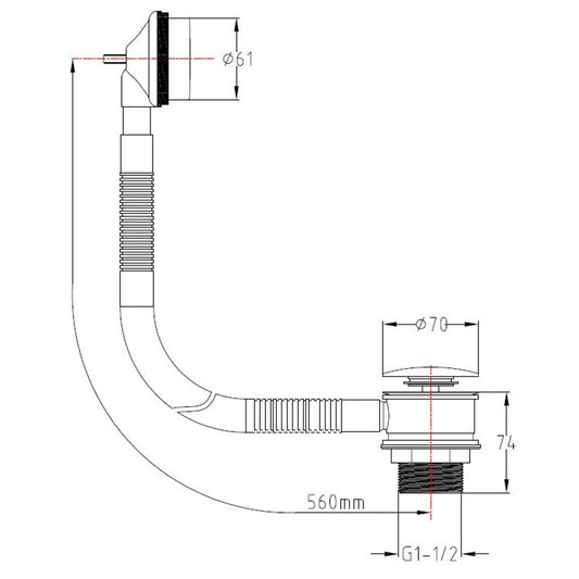 Tailored Bathrooms Round Click Clack Bath Waste & Overflow (Brushed Bronze) - Brand New Bathrooms