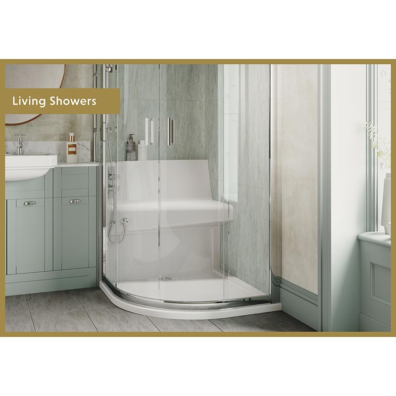 Mantaleda Living Showers Offset Quadrant Shower Enclosure & Complete Shower Set (1 size, 2 styles, White) - Brand New Bathrooms