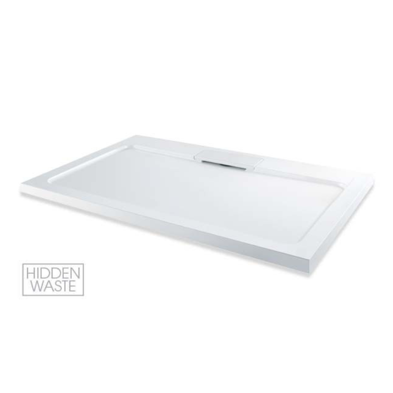 MX Expressions Flat Top Rectangle Hidden Waste Low Profile Shower Tray (7 sizes) - Brand New Bathrooms