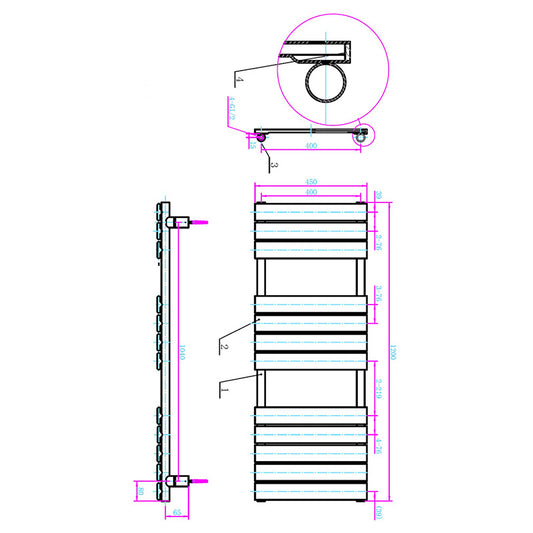 Tailored Bathrooms Queenstown Designer Towel Radiator (1 size, Brushed Bronze) - Brand New Bathrooms