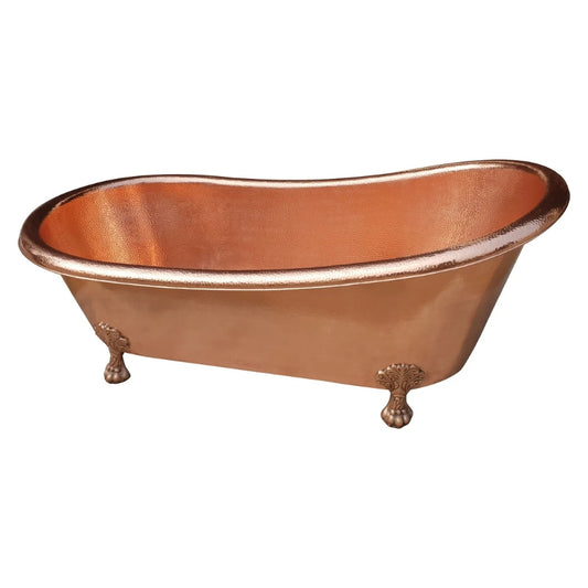 Coppersmith Creations Hammered Clawfoot Copper Bathtub Single Slipper (1 size, Full Copper) - Brand New Bathrooms