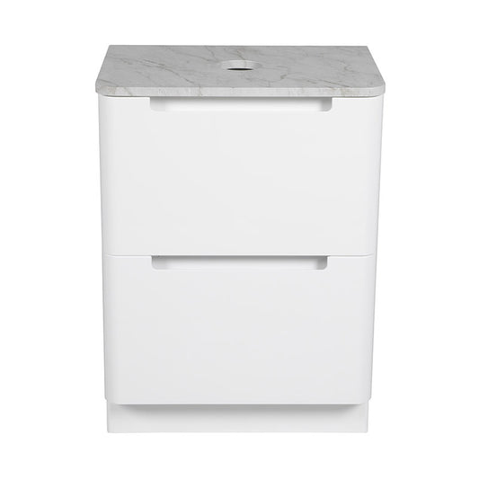 Tailored Bathrooms Monza Floor Standing 600mm Vanity Unit (1 size, White Gloss) - Brand New Bathrooms