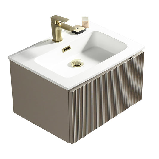 Tailored Bathrooms Flauto Fluted Wall Hung Vanity & Matte Basin (2 sizes, Soft Coffee) - Brand New Bathrooms