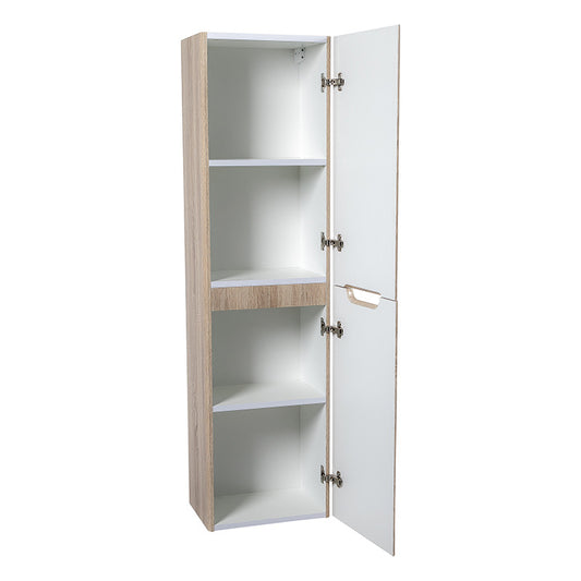 Tailored Bathrooms Monza 1500mm Tall Boy Wall Hung Cabinet (1 size, Country Oak) - Brand New Bathrooms