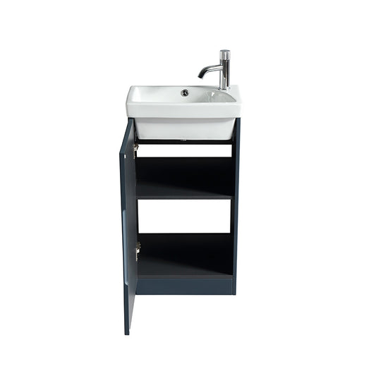 Tailored Bathrooms Flauto Mini Cloakroom Vanity Unit & Ceramic Basin (1 size, 4 colours) - Brand New Bathrooms
