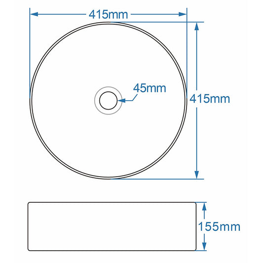 Tailored Bathrooms Rimini Round Counter Top Basin (Gloss White) - Brand New Bathrooms