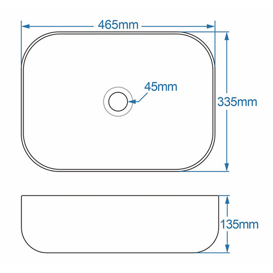 Tailored Bathrooms Orca Curved Counter Top Basin (Black/White) - Brand New Bathrooms