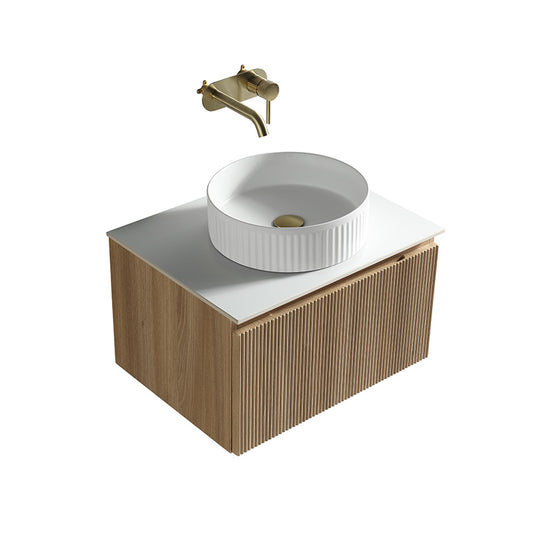 Tailored Bathrooms Flauto Wall Hung 600mm Vanity Unit with Sintered Stone Counter Top (1 size, 4 colours) - Brand New Bathrooms