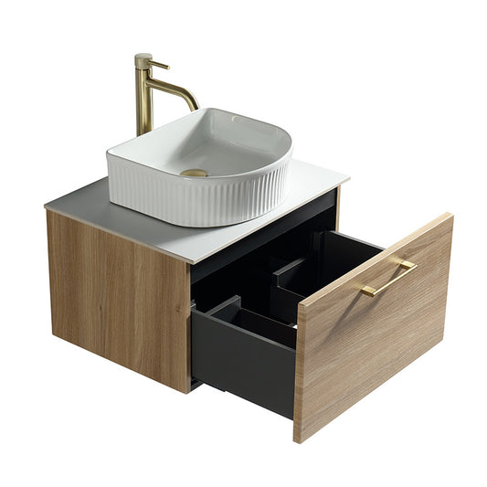 Tailored Bathrooms Piatta Wall Hung 600mm Vanity Unit with Sintered Stone Counter Top (1 size, 4 colours) - Brand New Bathrooms