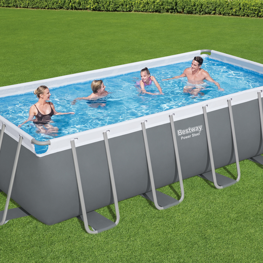 Bestway 16ft x 8ft x 48" Rectangular Steel Pro MAX Above Ground Swimming Pool, Filter Pump & Accessories
