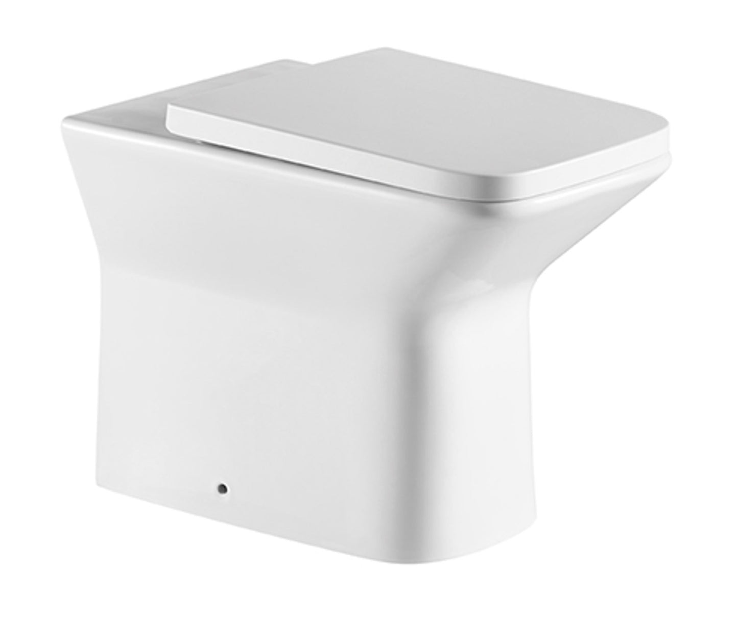 Tailored Bathrooms Plumb Essentials Square Rimless Back to Wall Toilet Pan & Soft Close PP Seat (1 size, White) - Brand New Bathrooms