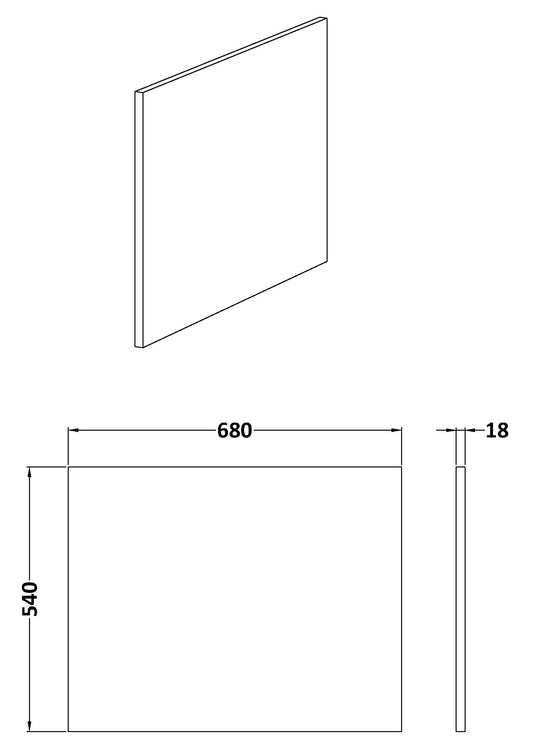 Nuie L Shape Square Shower Bath End Panel (2 sizes, Green) - Brandnew Bathroom