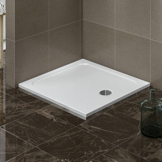 Tailored Bathrooms Gelcoat Stone Resin Square Low Profile Shower Tray (2 sizes, white) - Brand New Bathrooms