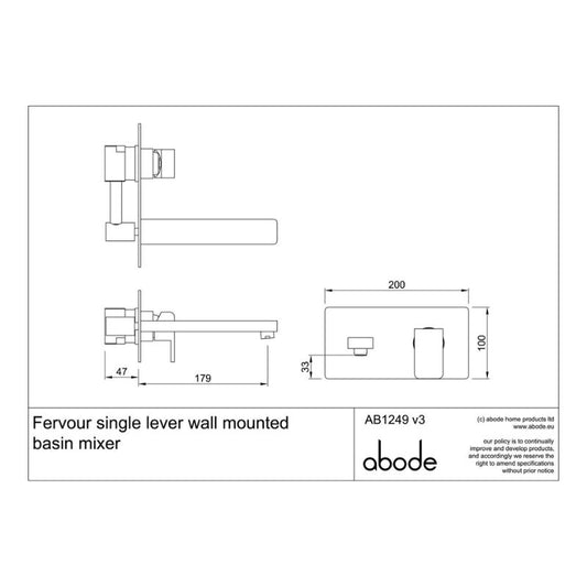 Abode Fervour Wall Mounted Basin Mixer (Chrome)