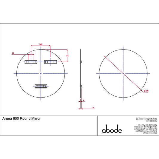 Abode Aruna Frameless Round Mirror (1 size)