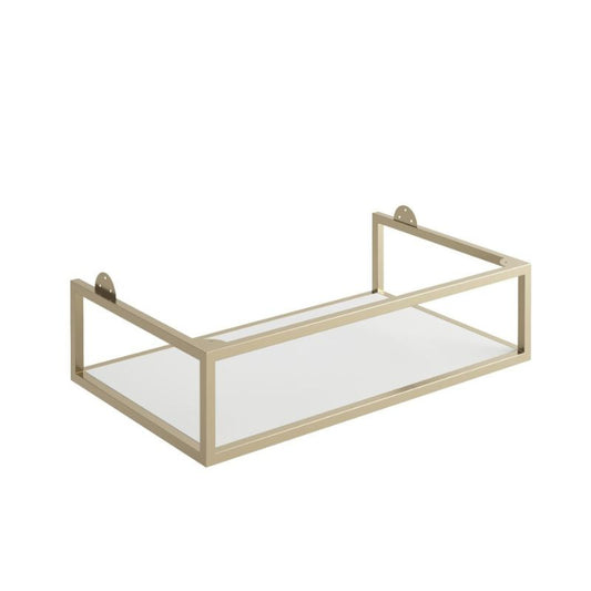 Scudo Brushed Brass Frame with White Shelf - Brand New Bathrooms