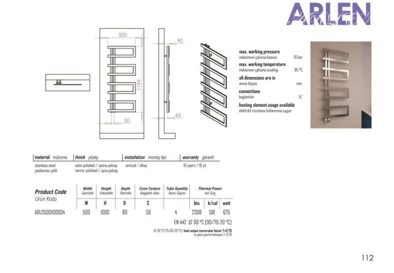 Carisa Arlen Stainless Steel Bespoke Radiator (1 size, 2 colours) - Brand New Bathrooms