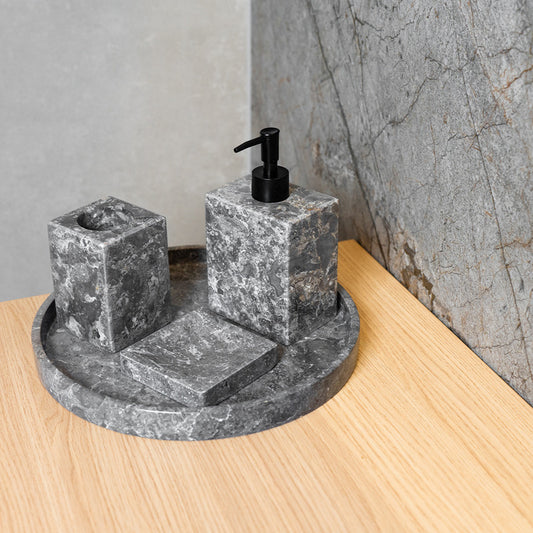 Loutro Lavabo Accessoires-T Stone Marble Soap Dispenser (1 size, Taupe) - Brand New Bathrooms
