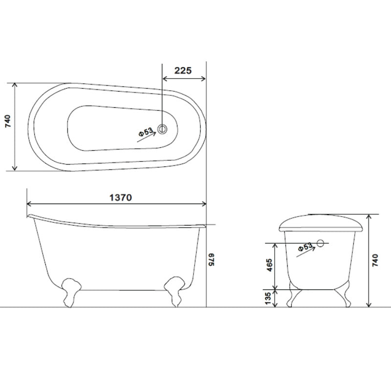 Clawfoot Bathtub Chrome Feet