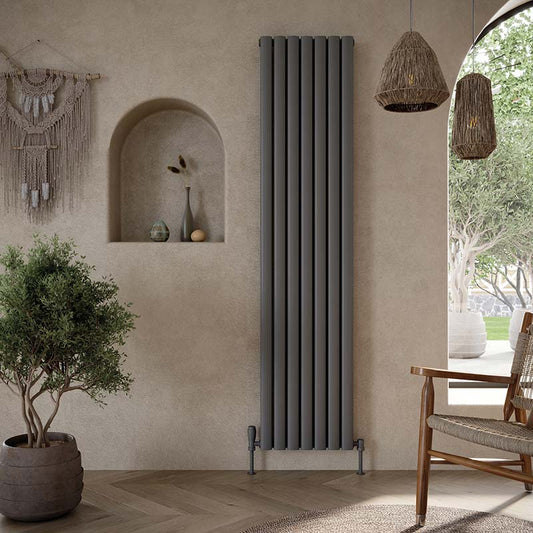 Scudo Apex Vertical Double Designer Radiator (2 Sizes & 2 Colours) - Brand New Bathrooms
