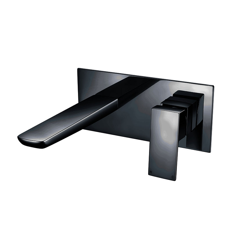 Scudo Muro Black Wall Mounted Bath Mixer - Brand New Bathroom