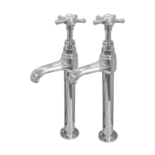 Hurlingham Tall Sold Brass Basin Taps (3 colours) - Brand New Bathrooms