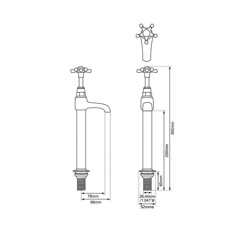 Hurlingham Tall Sold Brass Basin Taps (3 colours) - Brand New Bathrooms