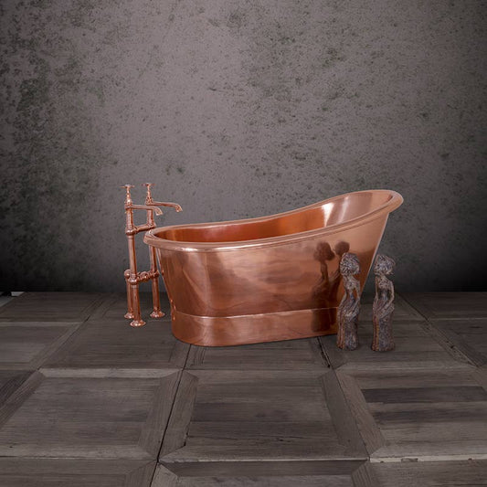Hurlingham Bijou Single Ended Copper Slipper Bathtub (1 size, 2 styles) Made to Order - Brand New Bathrooms
