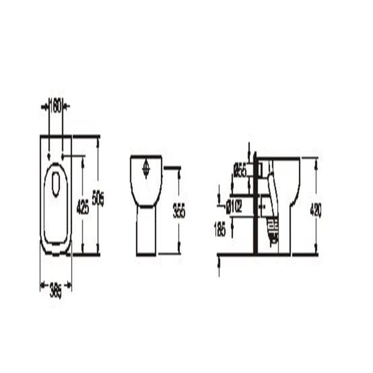 Scudo Choices BTW Comfort Toilet Pan & Seat (White) TOILET PAN & SEAT ONLY - Brand New Bathrooms
