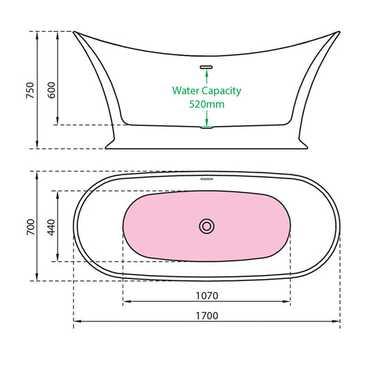 Charlotte Edwards Caliban Freestanding Acrylic Oval Bathtub - Brand New Bathrooms