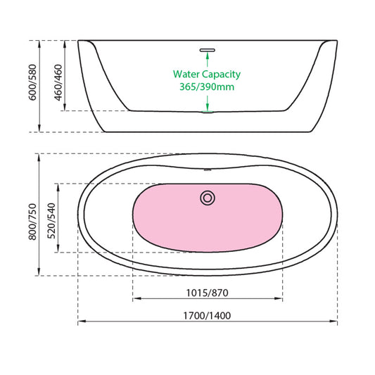 Charlotte Edwards Callisto Freestanding Acrylic Oval Bathtub - Brand New Bathrooms