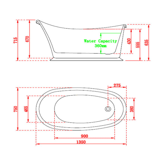 Charlotte Edwards Ersa Freestanding Single Ended Acrylic Oval Bathtub - Brand New Bathrooms