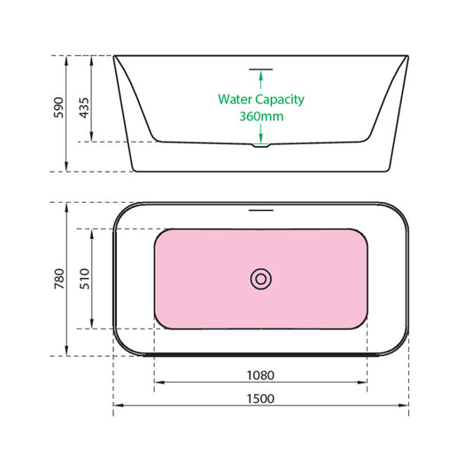 Charlotte Edwards Leda Freestanding Acrylic Rectangular Bathtub - Brand New Bathrooms
