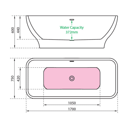 Charlotte Edwards Thebe Freestanding Acrylic Rectangular Bathtub - Brand New Bathrooms
