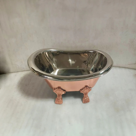 Coppersmith Creations Clawfoot Copper Baby Tub Style Basin (1 size, Nickel Interior, Polished Copper Exterior) - Brand New Bathrooms