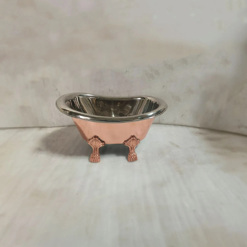 Coppersmith Creations Clawfoot Copper Baby Tub Style Basin (1 size, Nickel Interior, Polished Copper Exterior) - Brand New Bathrooms