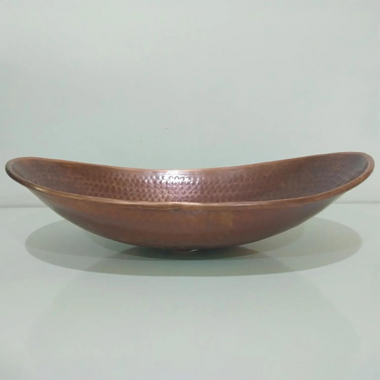 Coppersmith Creations Copper Boat Hammered Sink (1 size, Antique finish) - Brand New Bathrooms