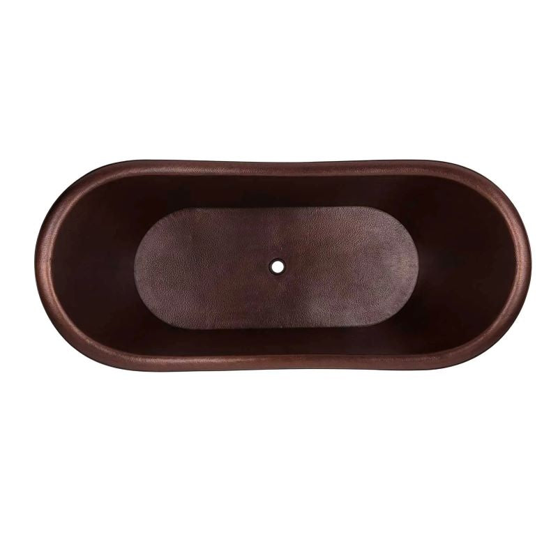 Coppersmith Creations Hammered Copper Double Slipper Tub (1 size, Dark Antique Finish) - Brand New Bathrooms