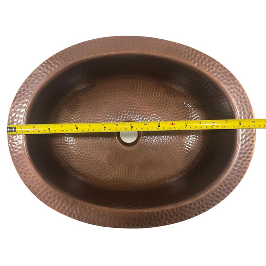 Coppersmith Creations Oval Hammered Copper Sink (1 size, Copper) - Brand New Bathrooms