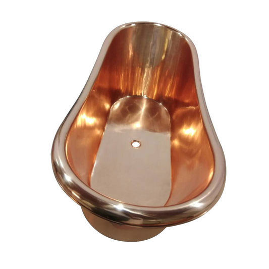 Coppersmith Creations Slanting Base Copper Bathtub (1 size, Full Shining Copper Finish) - Brand New Bathrooms