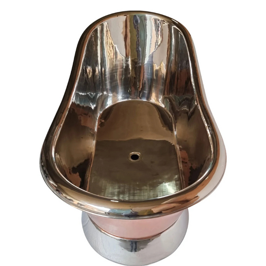 Coppersmith Creations Slanting Base Copper Bathtub (1 size, Polished Copper Exterior, Nickel Interior & Base) - Brand New Bathrooms