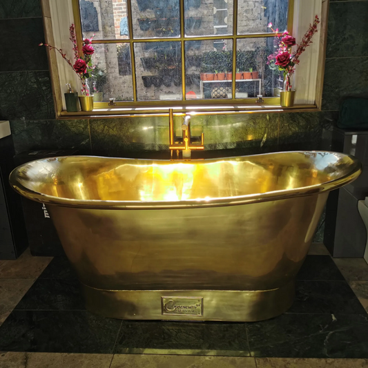 Coppersmith Creations Straight Base Brass Bathtub (1 size, Full Brass Finish) - Brand New Bathrooms