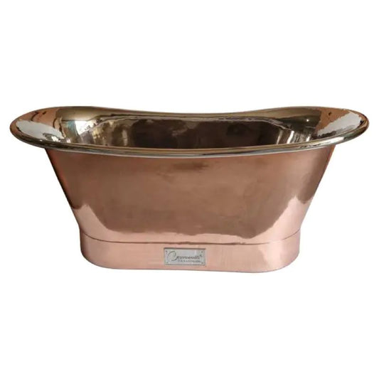 Coppersmith Creations Straight Base Copper Bathtub (1 size, Nickel Interior & Polish Copper Exterior) - Brand New Bathrooms