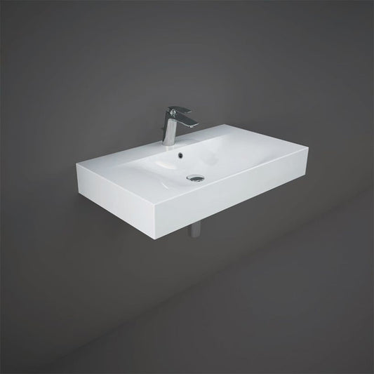 RAK Ceramics Des Wall Hung Basin (4 sizes, 2 styles, Alpine White) - Brand New Bathrooms