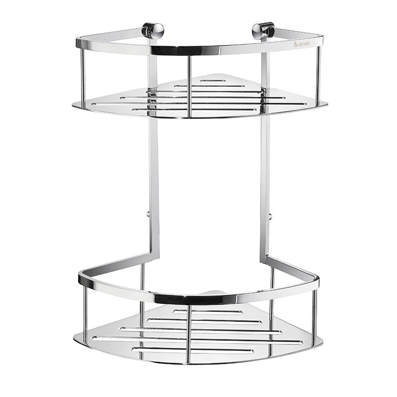Smedbo Sideline Double Corner Shower Basket (Chrome) - Brand New Bathrooms