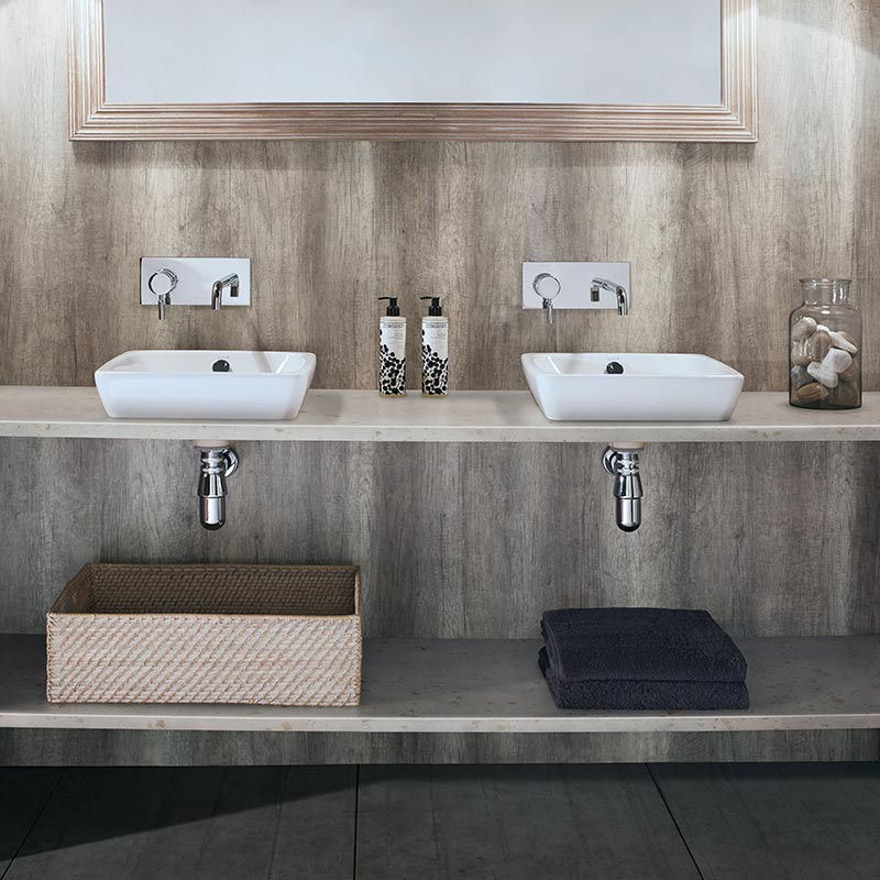 Bushboard Nuance Corner Pack A2 (for Shower Enclosures up to 1200mm) Driftwood - Brand New Bathrooms