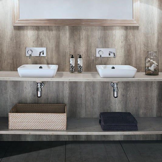 Bushboard Nuance Corner Pack A2 (for Shower Enclosures up to 1200mm) Driftwood - Brand New Bathrooms