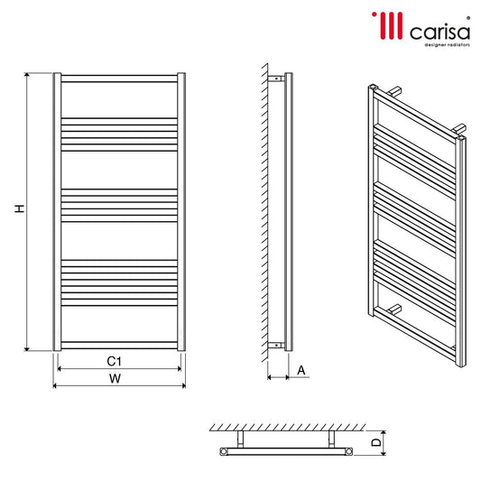 Carisa Frame Aluminium Bespoke Radiator (5 sizes, 4 colours) - Brand New Bathrooms