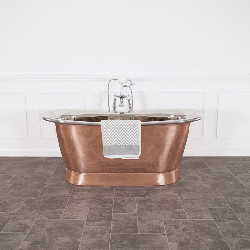 Hurlingham Godolphin Double Ended French Style Copper Bathtub (1 size, Copper Exterior, Nickel Interior) - Brand New Bathrooms