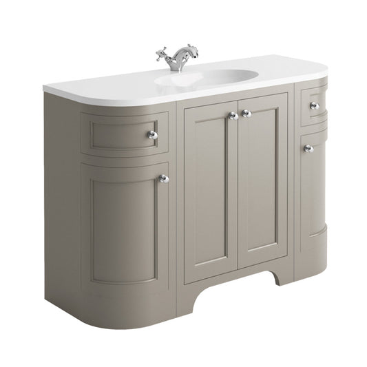 Scudo Harrogate Curved Side Basin Cabinet (1 size, 3 colours, 2 styles) SIDE CABINET ONLY